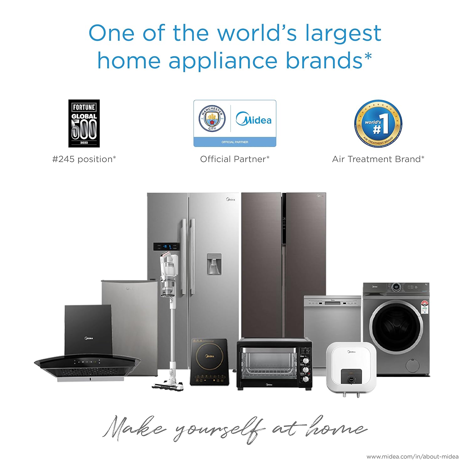Midea 8Kg/5Kg Inverter Fully Automatic Washer Dryer (Mf100D80B/T-In, Titanium Silver, Inbuilt Heater) - Front Load