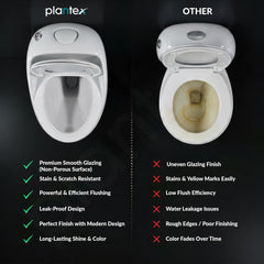 Plantex Imported Platinum Ceramic Western Commode/S Trap Siphonic Vaccum Jet Flush/Rimless One Piece Commode with Soft Close Seat Cover/Western Water Closet for Bathroom (White)-6