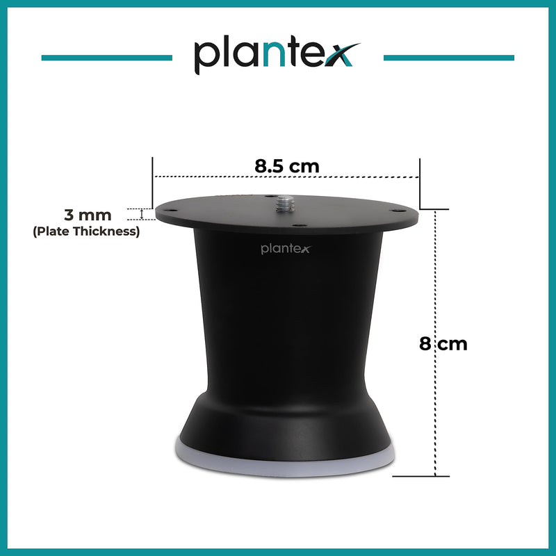 Plantex 3 Inch Sofa Legs for Bed Furniture/Sofa Legs for Table/Sofa Support Legs with Rubber Grip (Black, 2 Pcs)-3