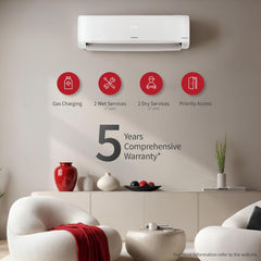 Hitachi 1.5 Ton 5 Star, New Star rated, Inverter Split AC (Copper, Smart View Display, 4 Way Swing, ice Clean, Anti-bacterial Filter,RAS.V518PCDIBT, White)