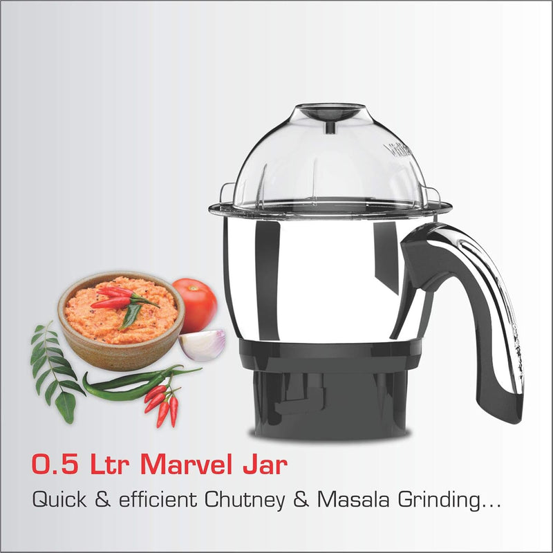 Vidiem MG 523 A VStar Chrome 550 Watts Mixer Grinder 110V (Black, 3 Jars) - For Use in USA and Canada Only