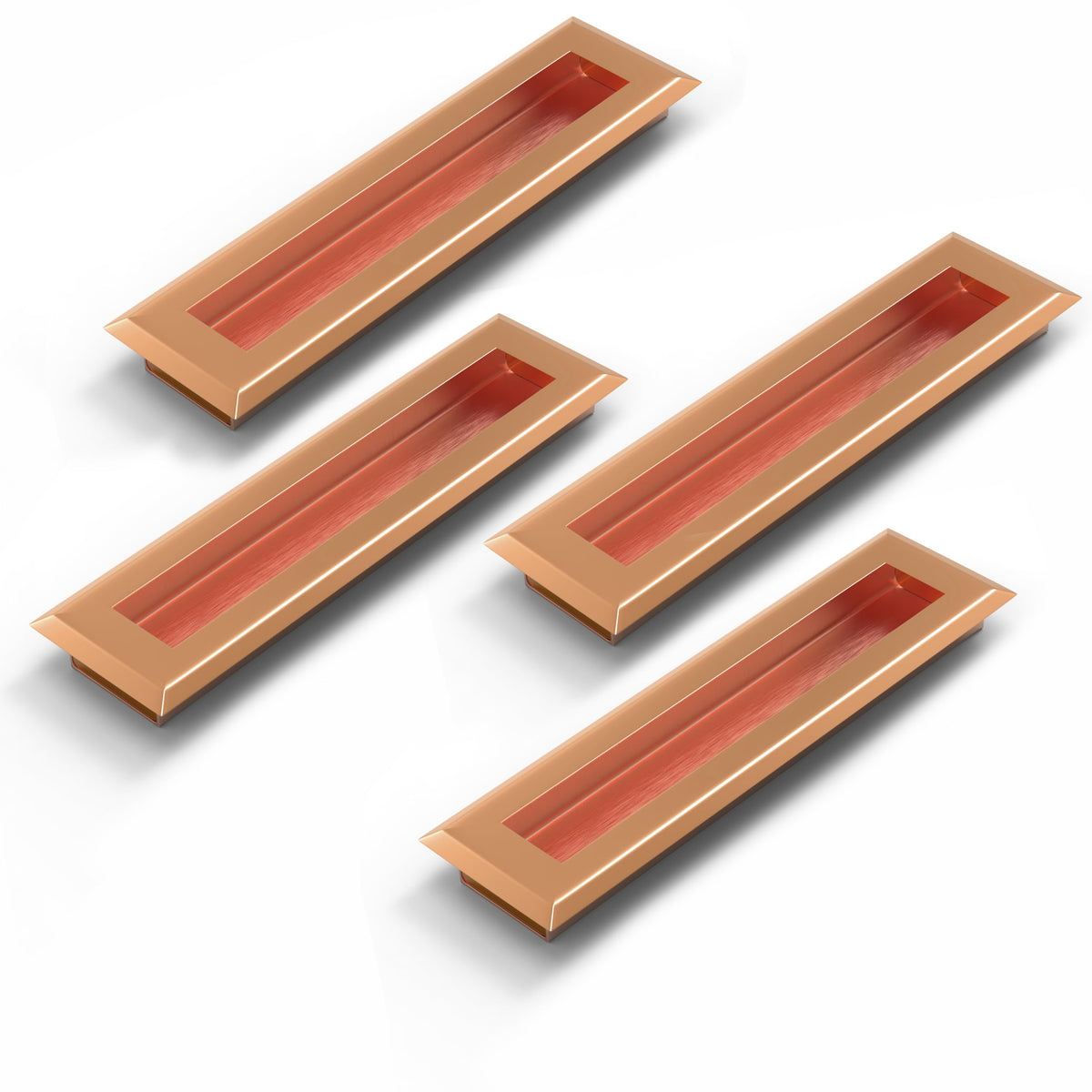 Plantex Sliding Door Handle/Concealed Handle for Sliding Door/160mm Concealed Handle for Wardrobe/Kitchen Cabinet - Pack of 4 (PVD Rose Gold) (Model APS-DTC-3900)