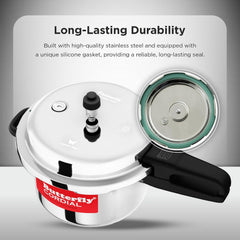 Butterfly Cordial 2L, 3L & 5L SS Pressure Cooker Combo | Stainless Steel | Induction & Gas Stove Compatible| ISI Certified| Triple Safety System| Silver