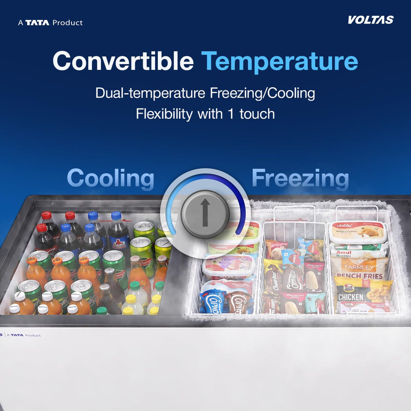 Voltas 600TD CF/CF600TA4 Metal Top Plastic Top Triple Door Chest Freezer, GREY (557L Gross, 508L Net) (CF600TA4-P)-4