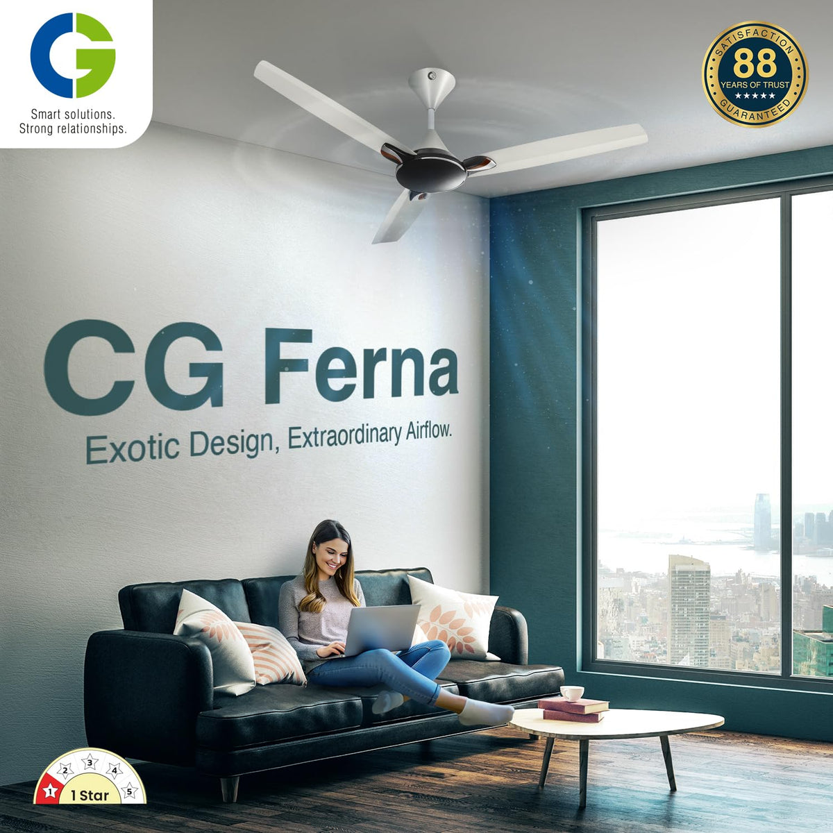 CG Ferna 1200 mm Decorative High Speed Ceiling Fan