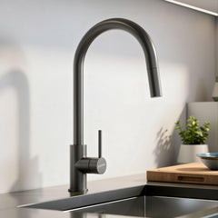 Plantex Pull-Down Kitchen Sink Tap/304 Stainless Steel Sink Tap for Kitchen Basin with 360? Swivel Spout/Kitchen Sink Faucet- (1062, Grey)-1