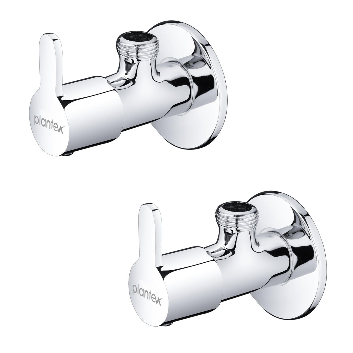 Plantex Pure Brass Angle Valve with Brass Wall Flange & Teflon Tape for Bathroom/Kitchen/Wash Basin- [FLO-805-Pack of 2-Chrome]-1
