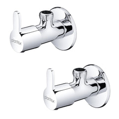 Plantex Pure Brass Angle Valve with Brass Wall Flange & Teflon Tape for Bathroom/Kitchen/Wash Basin- [FLO-805-Pack of 2-Chrome]-1