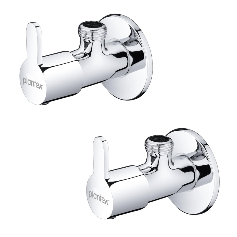 Plantex Pure Brass Angle Valve with Brass Wall Flange & Teflon Tape for Bathroom/Kitchen/Wash Basin- [FLO-805-Pack of 2-Chrome]-1
