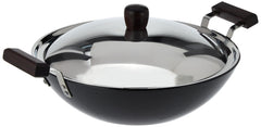 Hawkins Futura 2 Litre Deep Fry Pan, Hard Anodised Kadai with Glass Lid, Flat Bottom Kadhai, Black (AD20G)