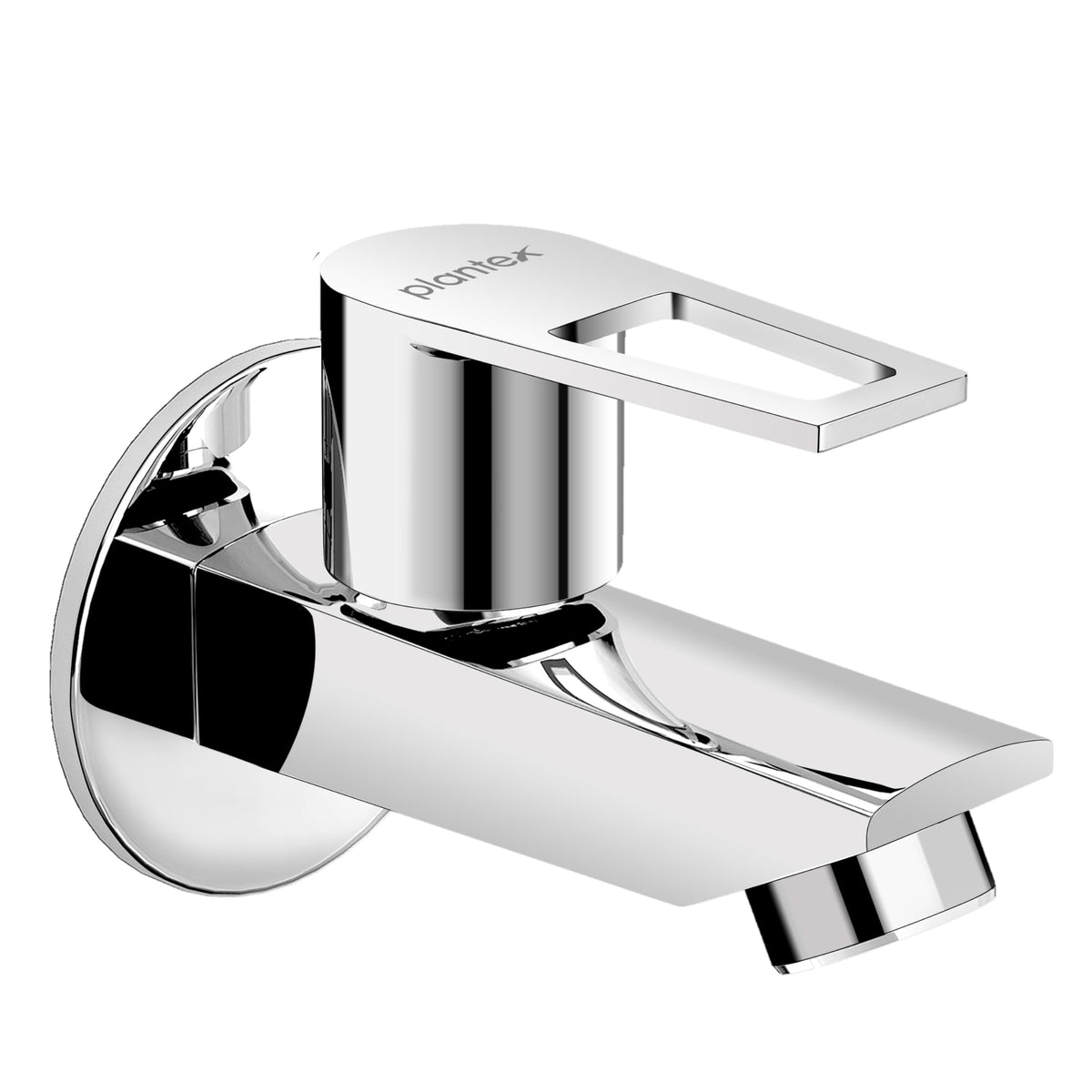 Plantex Brass Bib Cock Water Tap for Bathroom with Water Saving Aerator/Wall Mount Tap for Wash Basin with Teflon Tape & Wall Flange, Chrome (3202, Chrome)-1