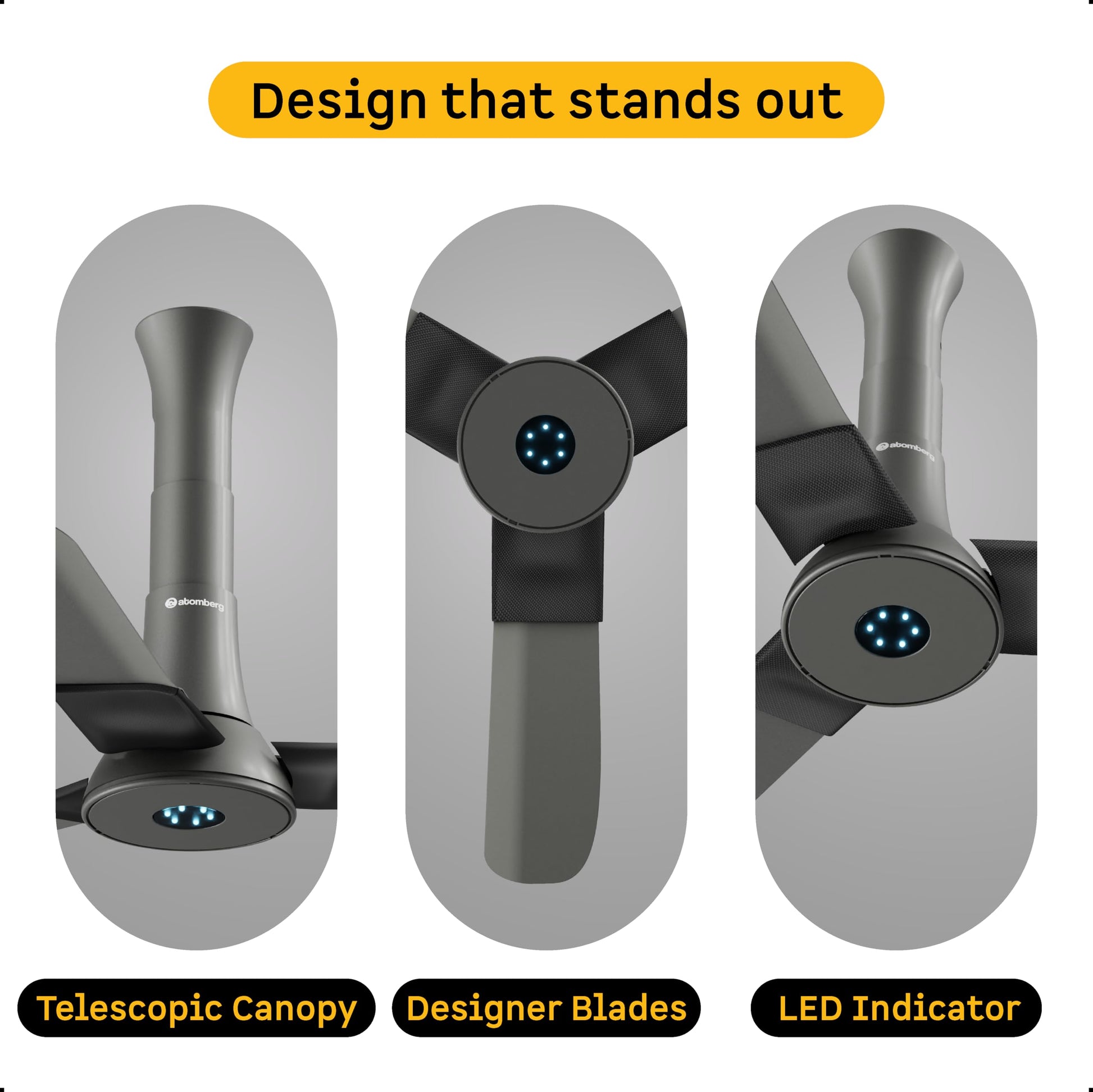 atomberg Studio+ 1200mm BLDC Ceiling Fan with Remote Control | BEE 5-star Energy Efficient | New Blade Design | High Air Delivery| LED Speed Indicator | Low noise | 3 Year Warranty| Dark Teakwood