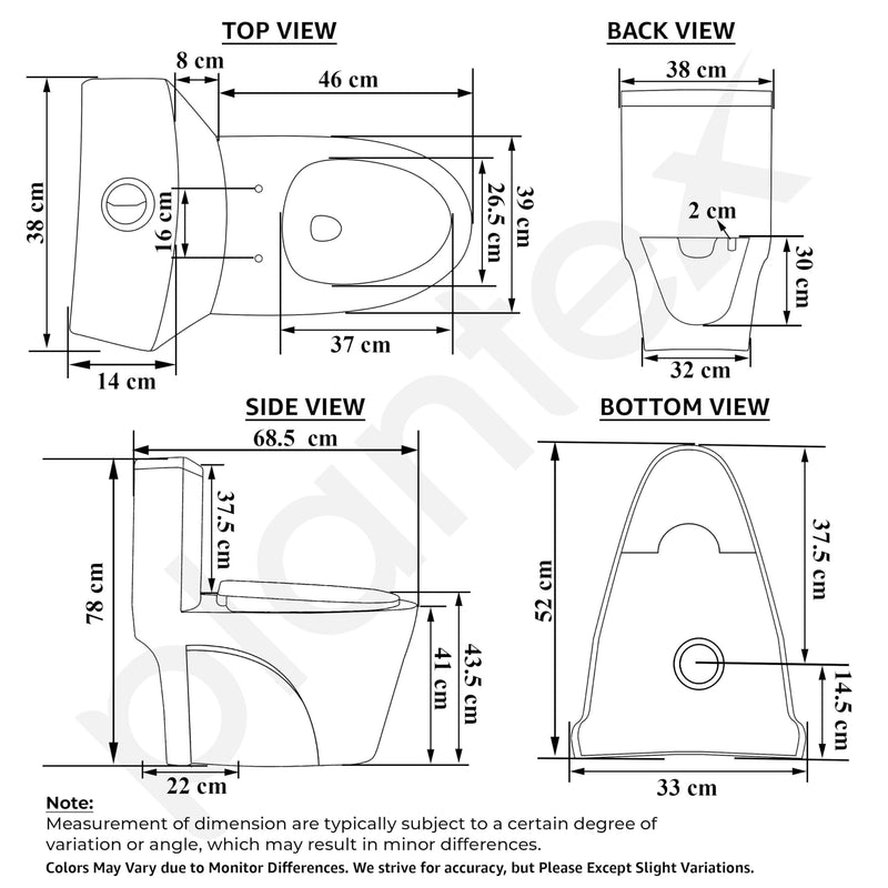 Plantex Platinum Ceramic Rimless Western Commode/One Piece Floor Mounted Commode/Siphonic Vaccum Flush Toilet with Soft Close Toilet Seat Cover - S Trap Outlet (White)-3