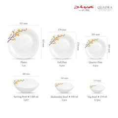 LaOpala PinkCity Emporium Dinner Set - 29 Pieces, Multicolour.,White