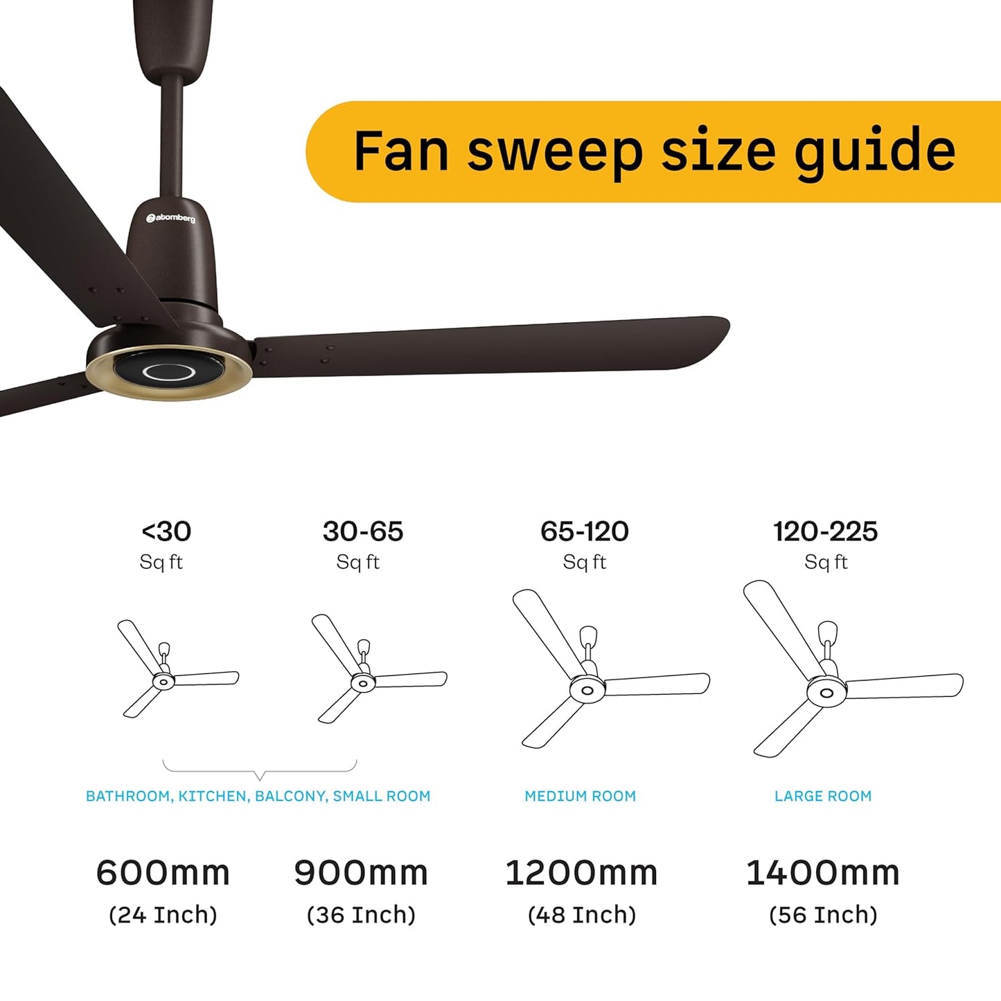 atomberg Studio Nexus 1200mm BLDC Ceiling Fan with IoT & Remote Control | BEE 5-star | New Blade Design | High Air Delivery with Moonbeam Light | Low noise | 5 Year Warranty | Blaze Brown