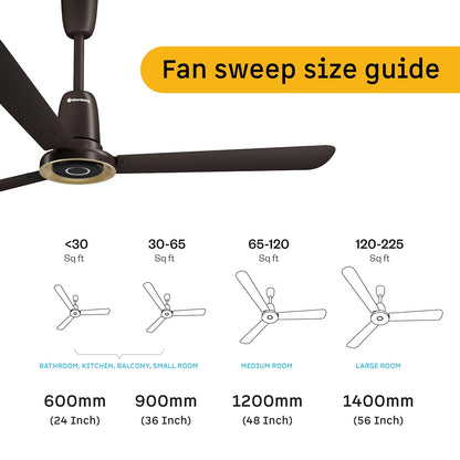 atomberg Studio Nexus 1200mm BLDC Ceiling Fan with IoT & Remote Control | BEE 5-star | New Blade Design | High Air Delivery with Moonbeam Light | Low noise | 5 Year Warranty | Blaze Brown