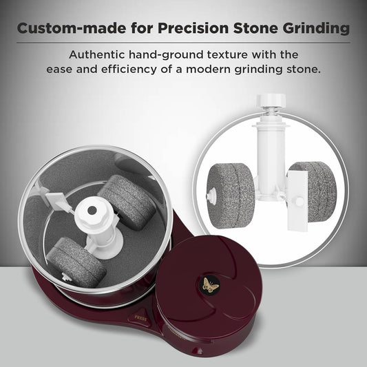 Butterfly Hippo 2 Litres Table-Top Wet Grinder | 150 Watts | Shockproof ABS Body | 4-way Grinding | Easy Clean & Maintenance | Stainless Steel Drum | 2 Years Manufacturer's Warranty | Cherry Red