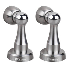 Plantex Stainless Steel 360 Degree 4 inch Door Magnetic Stopper for Home/Wall and Floor Mounted Soft-Catcher to Hold Wooden/Glass/PVC Door Stops - Pack of 2 (Matt Finish)-1