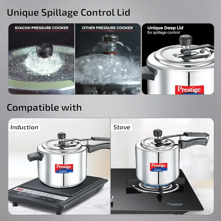 Prestige Nakshatra Essential Svachh Stainless Steel Pressure Cooker Combi Pack 