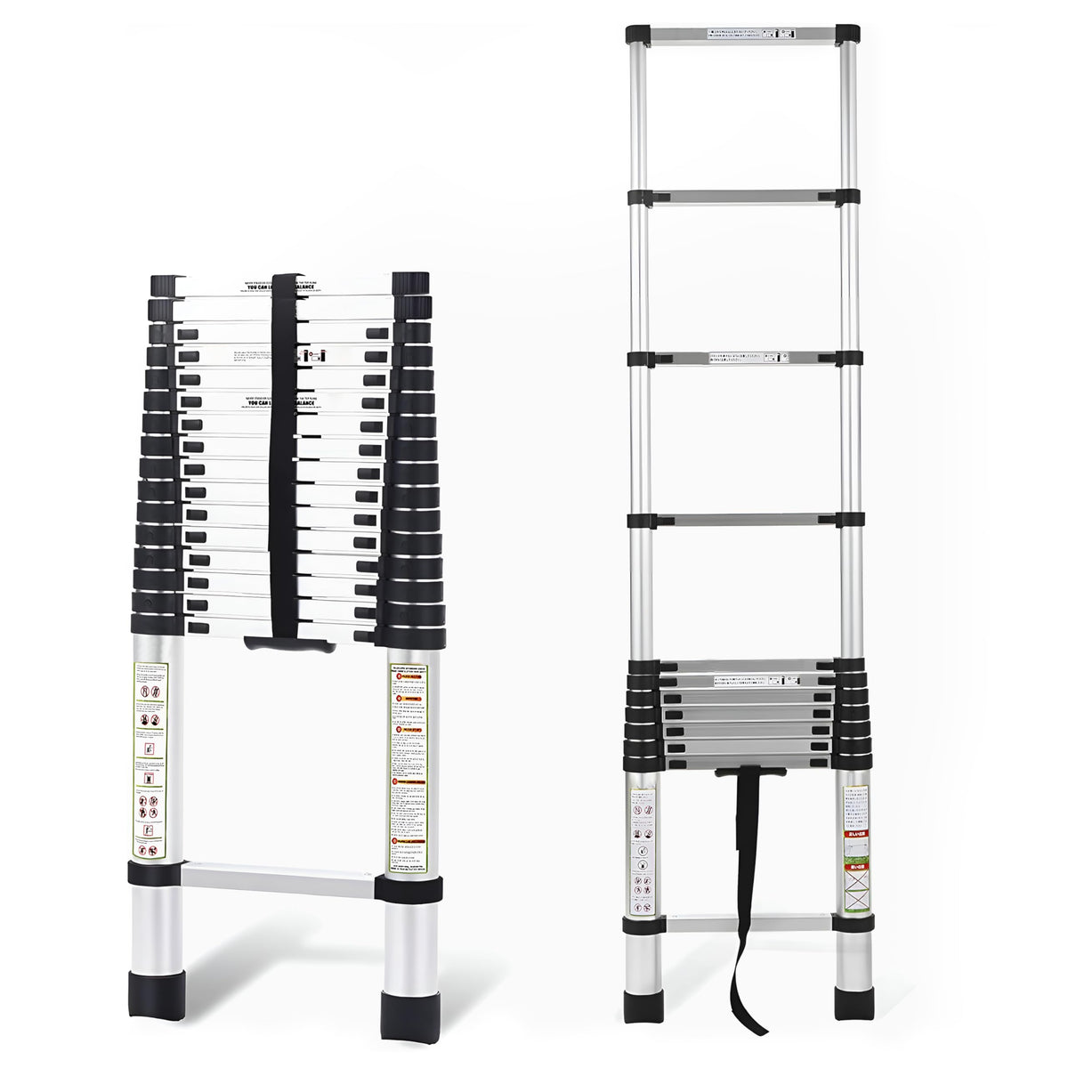 Plantex 21.33 feet (6.5m) Telescopic Ladder/Durable Steps/Height Adjustable Aluminium Ladder/Telescopic Ladder/Extendable Portable Steps and Compact Design