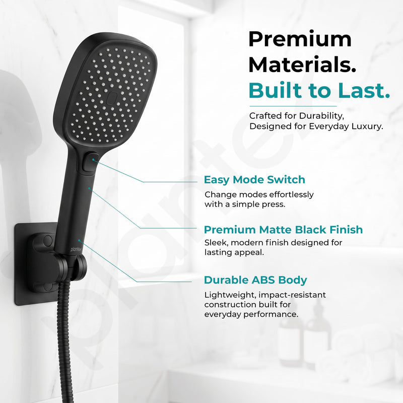 Plantex Hand Shower for Bath/4 Mode Multifunctional Shower/ABS Plastic Silicone Handheld Shower/Easy Mode Switching (Black, APS-H592)-2