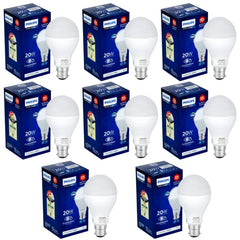 Philips Stellar Bright 20-Watt B22 LED Bulb (Cool Day Light/Crystal White), Pack of 8