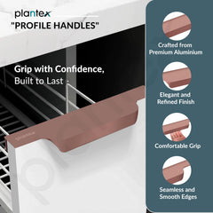 Plantex Profile Handle for Kitchen Cabinet/6 Inch Aluminium Drawer Profile Handle/Wardrobe Pull Handle for Home/Office/Hotel - Pack of 2 (Rose Gold) (Model APS-PF-1004)-2