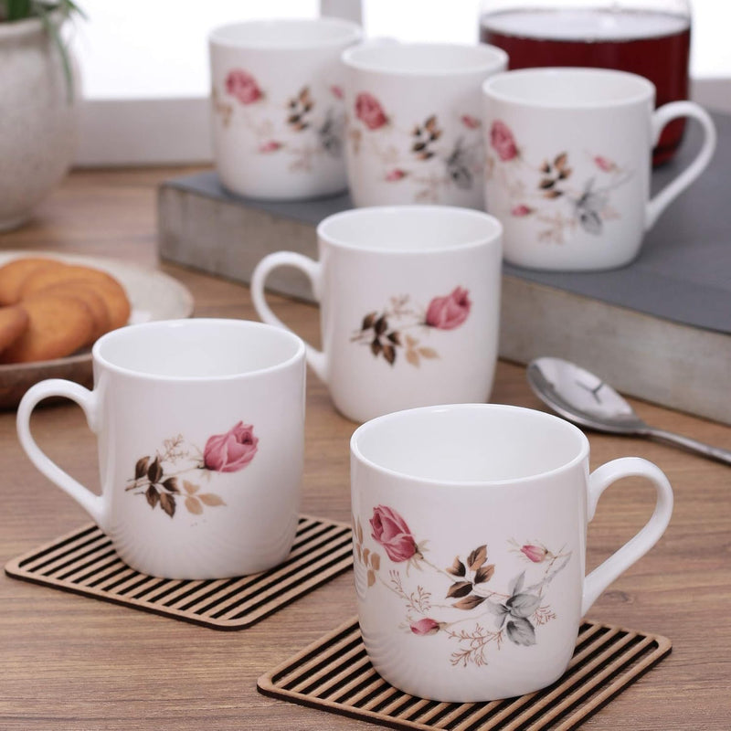 Clay Craft Ceramic Coffee Mugs - Set of 4, Multicolour, 220ml & Ceramic Coffee Cup - Set of 6, Multicolor, 200ml