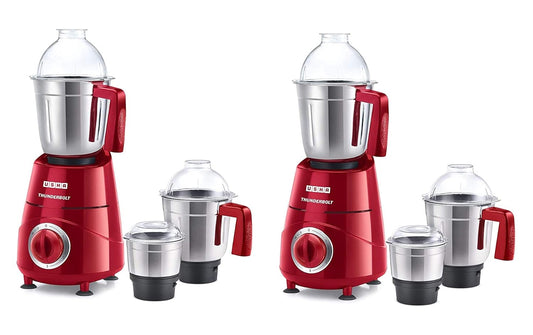 USHA Th800Mx3 800 Watts Mixer Grinder with Copper Motor, Red