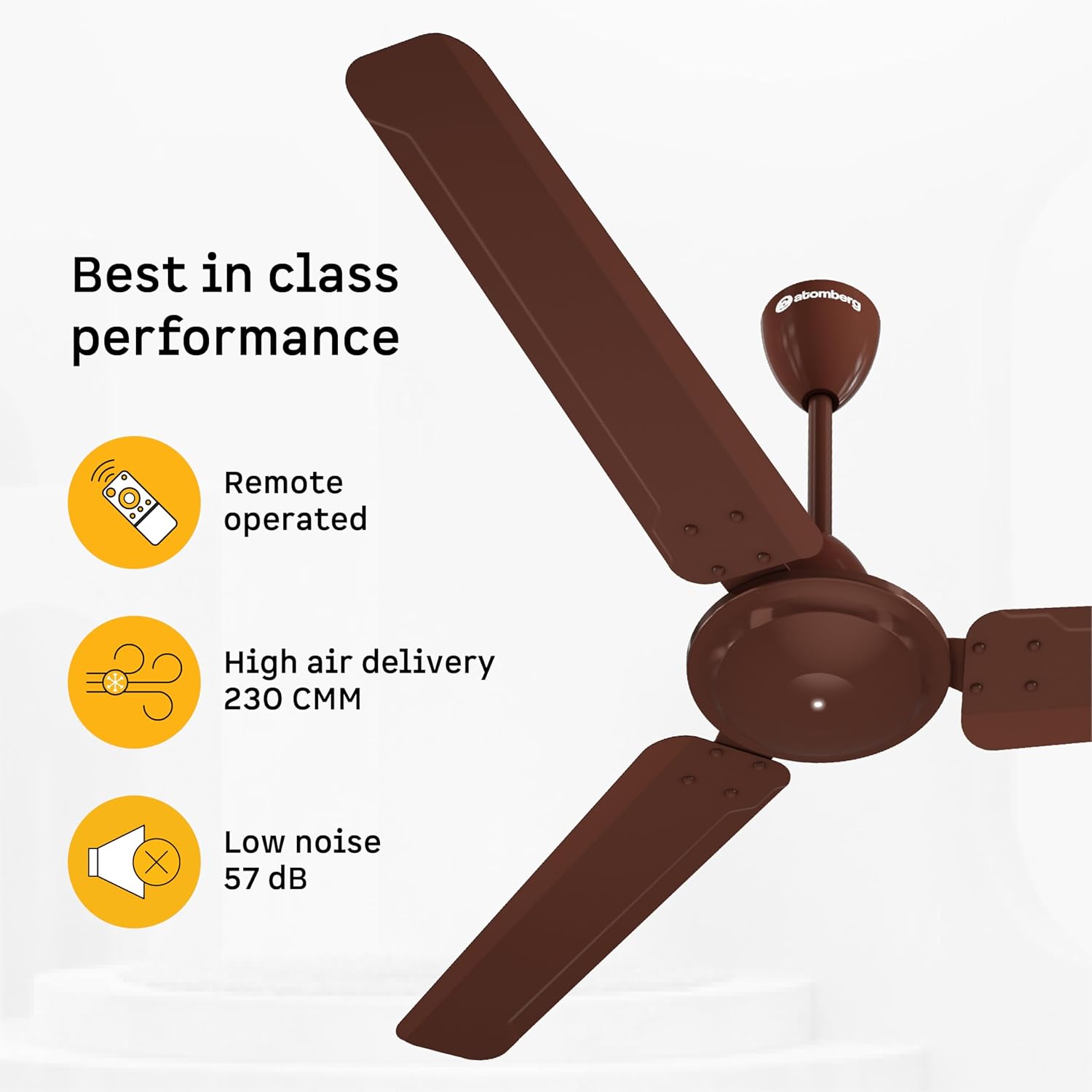 atomberg Ameza 1200mm Timeless BLDC Ceiling Fan with Remote|BEE 5 star|High Air Delivery|LED Speed Indicator|Low Noise|Timeless Design with Power Saving|2 Year Warranty|Gloss Brown
