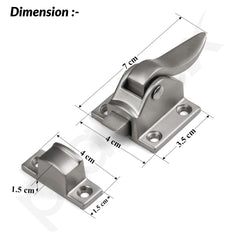 Plantex Cabinet Latch Heavy-Duty Hatch Case Bolt for Storage Units, Toolboxes, Kitchen Cabinets & Cupboards - Pack of 6 (Satin)-3