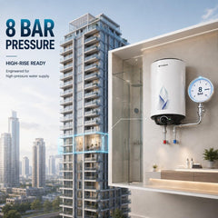 Faber Jazz 25L Storage Water Heater |Glass Line Tank with 7 Year warranty| Free pipe and Installation| 8 Bar Pressure, T