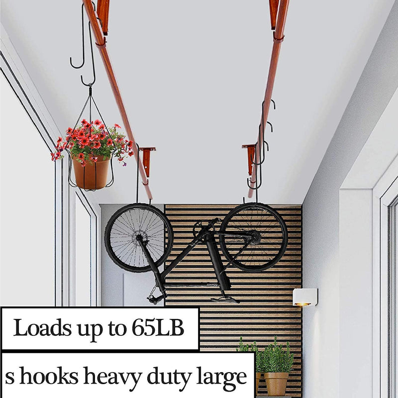 Plantex Steel S Hooks for Hanging Heavy Duty/Plants/Pots/Tree Branch/Bird Feeder - Extension Hook for Hanging Plant for Indoor/Outdoor Uses - S Hook (Pack of 10), Black-5
