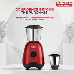 Maharaja Whiteline Neo 1..2..3 Mixer Grinder | 500 W Motor, 20,000 RPM | Long Running Time, Cooler Operation | Durable Coupler, Vacuum Foothold | Stainless Steel Blades | 2 Versatile Jars