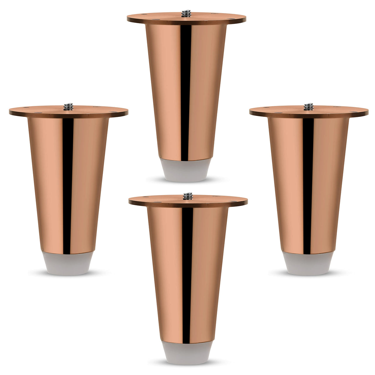 Plantex Heavy Duty Stainless Steel 4 inch Sofa Leg/Bed Furniture Leg Pair for Home/Furniture Sofa Legs for Table/Support Legs/Furniture Leg (Rose Gold) Set of 4 Pcs (Model APS-DTS-53)