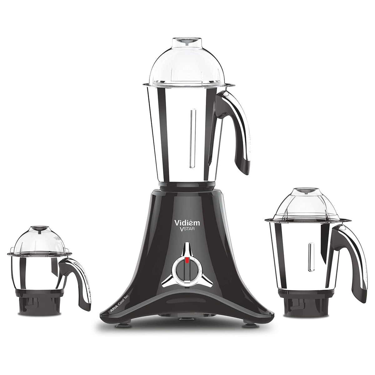 Vidiem MG 523 A VStar Chrome 550 Watts Mixer Grinder 110V (Black, 3 Jars) - For Use in USA and Canada Only