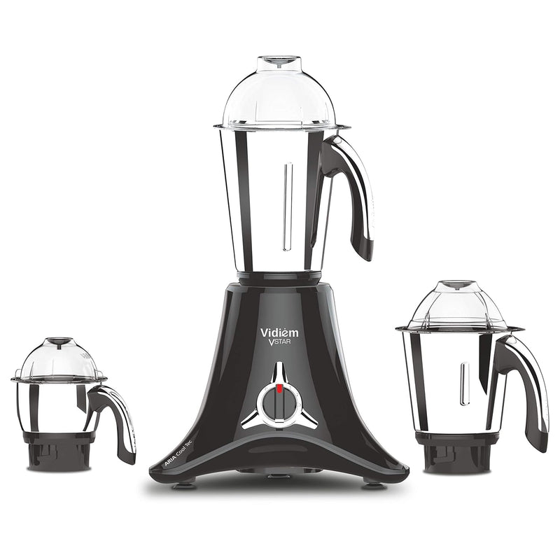 Vidiem MG 523 A VStar Chrome 550 Watts Mixer Grinder 110V (Black, 3 Jars) - For Use in USA and Canada Only