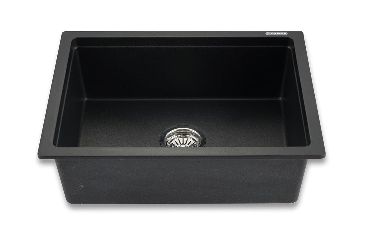 Faber Verona Ingranite24"X18"Single Bowl Sink|Includes Plumbing Waste Kit|25 Years Warranty|Silent,Scratch,Dent&Heat Res