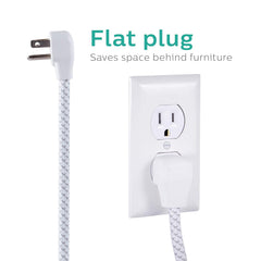 Philips Surge Protector Power Strip, Extra Long Power Cord, Designer Braided Extension Cord