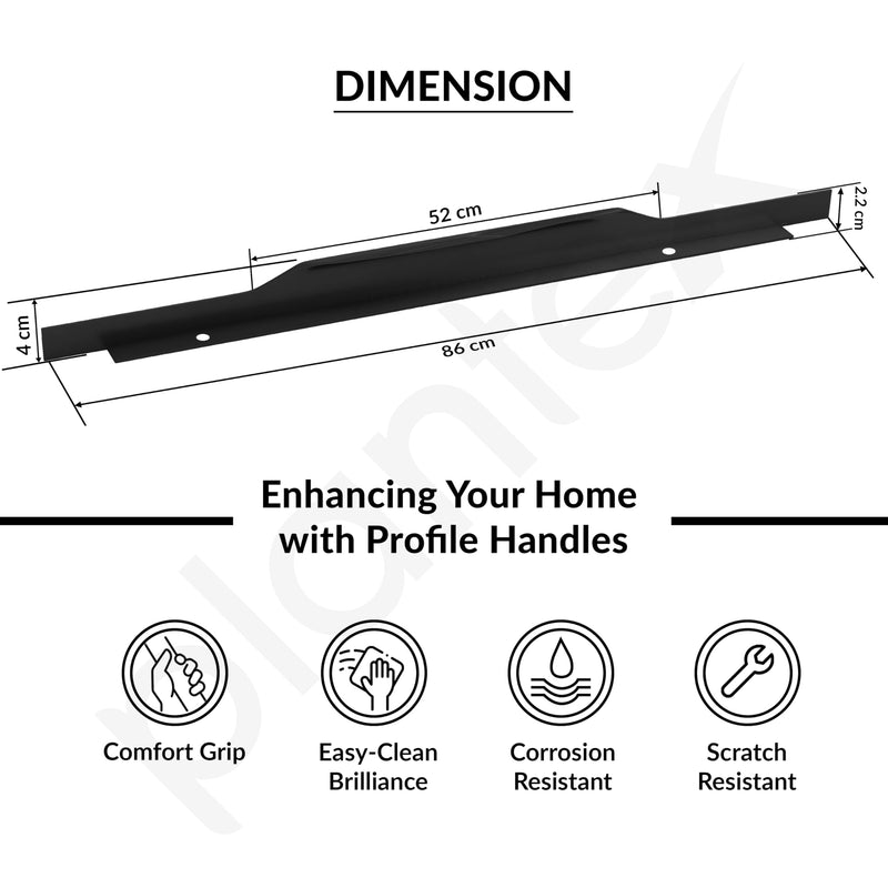 Plantex Profile Handle for Kitchen Cabinet/34 Inch Aluminium Drawer Profile Handle/Wardrobe Pull Handle for Home/Office/Hotel - Pack of 1 (Black) (Model APS-PF-1002)-3