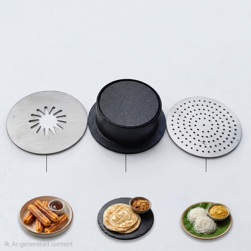 Summer Snow Porotta Extruder (No Machine) + Churro+idiyappam Mold | suitable for electric idiyappam machines