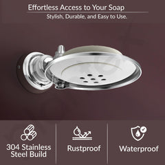 Plantex 304 Grade Stainless Steel Soap Dish/Soap Stand/Bathroom Soap Holder/Bathroom Accessories Skyllo (Chrome)-4