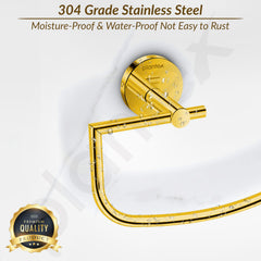 Plantex 304 Grade Stainless Steel Towel Ring/Hand Towel Holder/Towel Hanger for Bathroom/Napkin Holder for Wash Basin/Bathroom Accessories - Oreo (Gold)-4