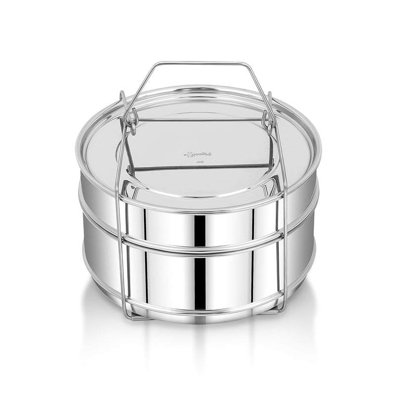 Pigeon Marshal Stainless Steel Deep and Flat Stackable Cooker Container / Separator with Lifter