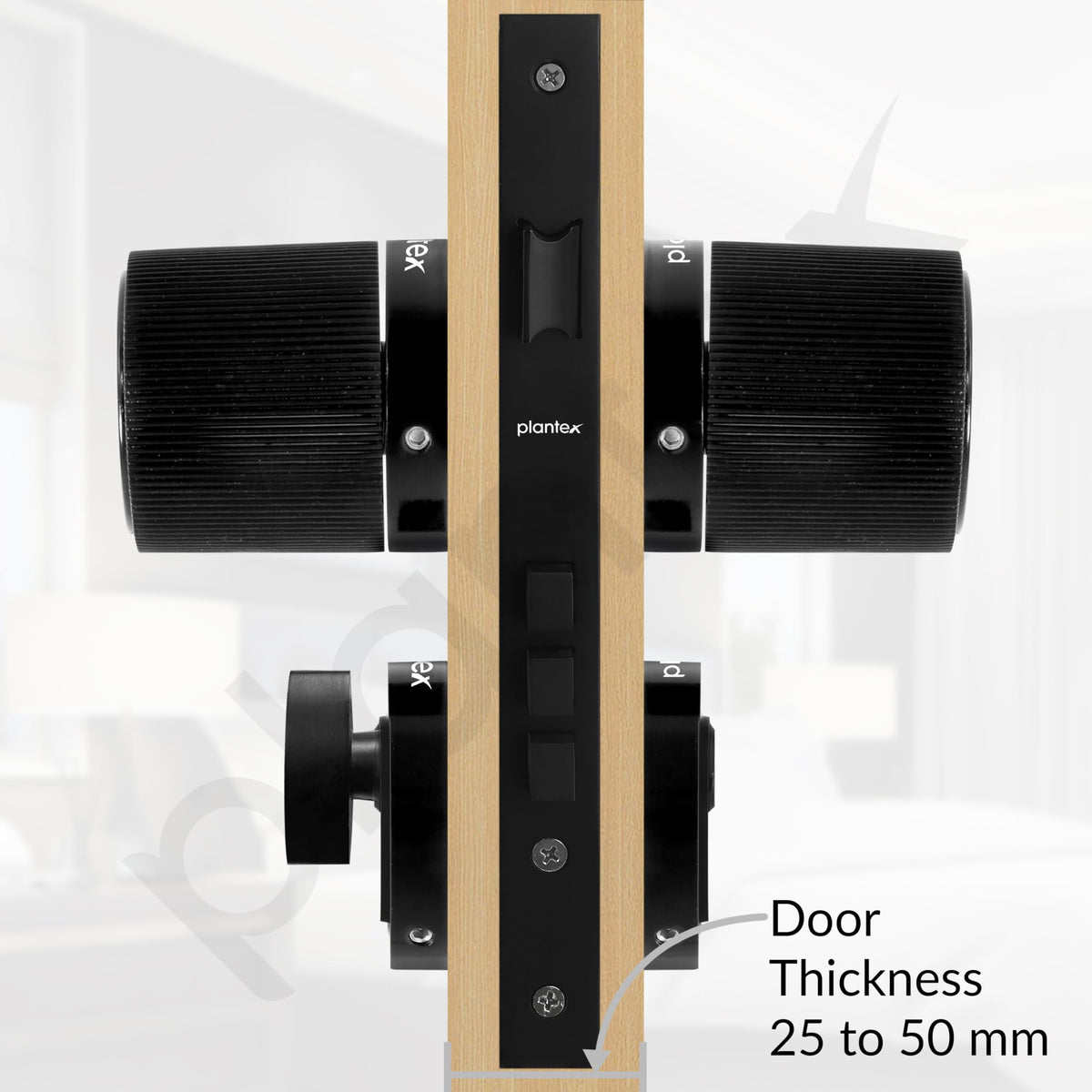 Plantex Mortise Lock for Main Door - Door Accessories (Black)-5