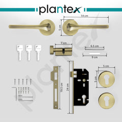 Plantex Main Door Lock/Mortise Lock for Door with 3 Years of Warranty - Robust Door Lock for Home with Brass Lock Body & Cylinder(064- Brass Antique Finish)-4