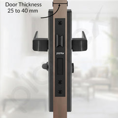 Plantex Stainless Steel Door Lock Bathroom Door Lock/Mortise 8inch Keyless Plate Handle Set for Home/Bathroom/Store Room/Balcony/Office - Pack of 1 (DTM-661, Z-Black)-3