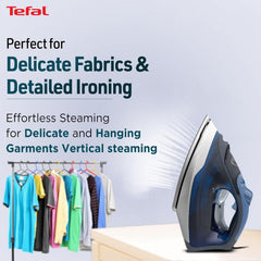 Tefal Express Steam+ Iron | No.1 Ironing Brand in Europe | 2600W | Durilium Technology | Ceramic Soleplate | 190g/min Boost | Vertical Steam | Auto Shut-Off | 2-Year Warranty