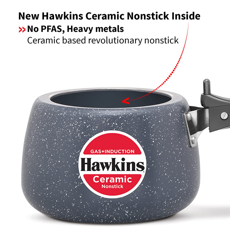 Hawkins 3 Litre Ceramic Nonstick Pressure Cooker, Induction Inner Lid Cooker, Blue (ICC30)
