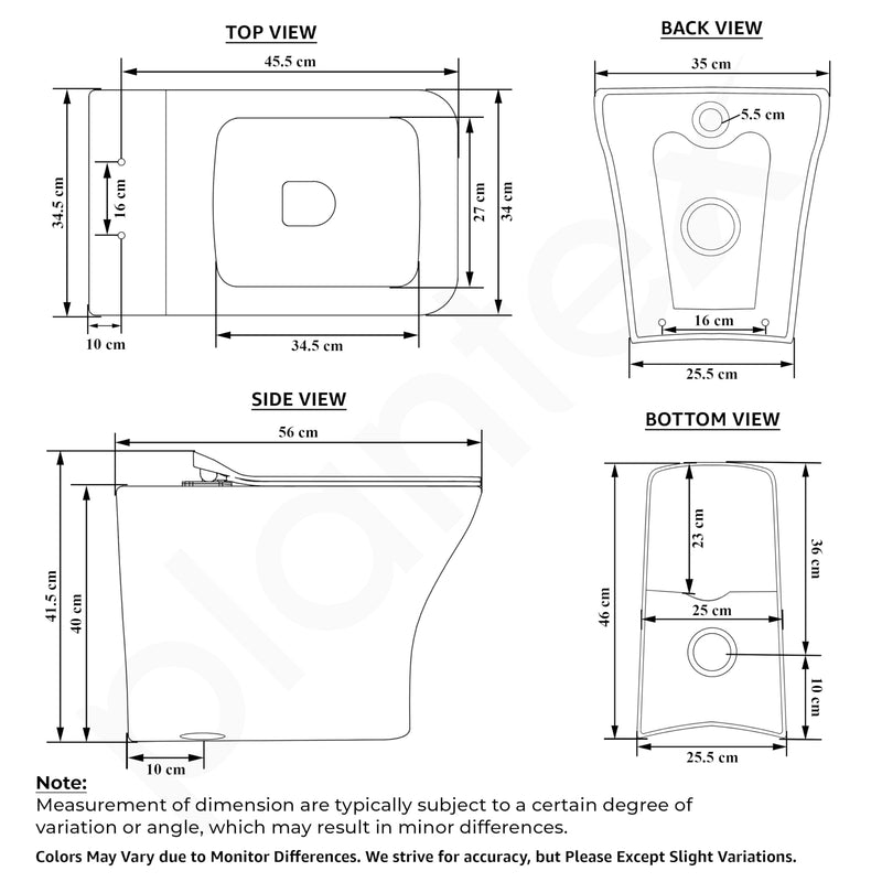 Plantex Platinum Ceramic Commode/Rim Washdown Westen Commode/One Piece Floor Mounted Commode with Soft Close Toilet Seat Cover- S Trap Outlet - (White)-3